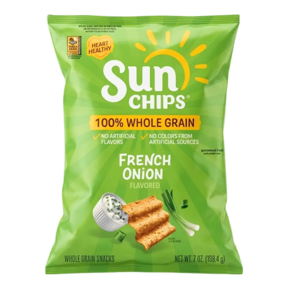 Bánh Giòn Nguyên Cám Vị Hành, Whole Grain Snacks, French Onion, 6.5 oz (184.2g) - SUNCHIPS
